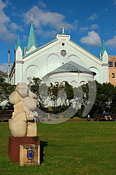 Monument in old city of Riga, Latvia