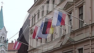 Riga, Latvia - November 3rd, 2019: Latvia Austria Germany Russian Federation country countries politics embassy