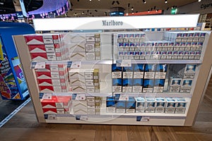 Cigarettes for sale at Duty Free shop