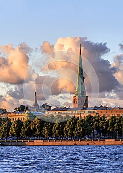 Riga Old Town during sunset time