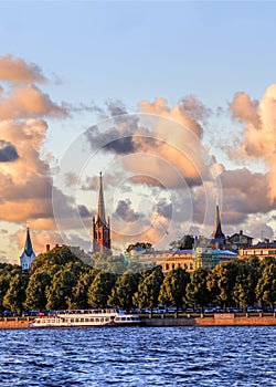 Riga Old Town during sunset time