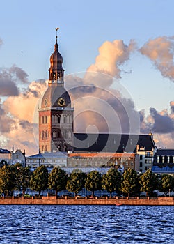 Riga Old Town during sunset time