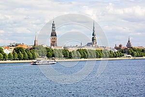 Riga's old town and Daugava river