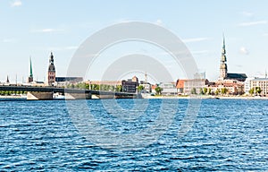 Rigas Cathedral and Saint Peters view, Latvia