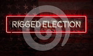 Rigged Election Sign American Primary Presidential Election Democracy Concept USA