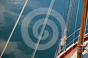 Rigging from above on a schooner