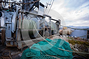 Rigging on the deck of small fishing vessel