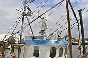 Rigging of a fishing boat, Denmark.