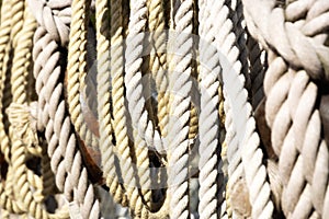 Rigging on old sailing ship