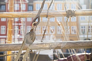 Rigging on an old sailing ship in Denmark