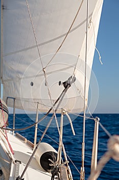 Rigging, ropes, shrouds and sail crop