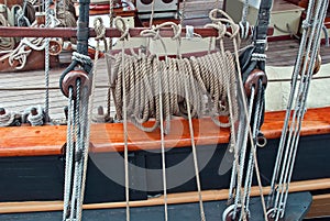 Rigging of a sailing ship