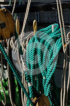 Rigging of a sailing ship