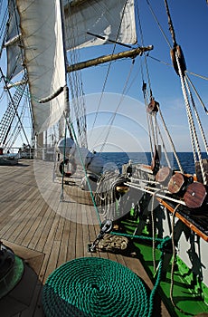 Rigging of a sailing ship