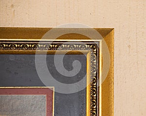 Right angles observed in a framed painting on a wall