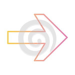 Right arrow gradient style icon vector design