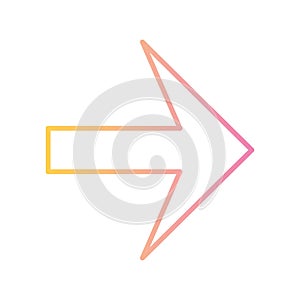 Right arrow gradient style icon vector design