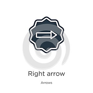 Right arrow icon vector. Trendy flat right arrow icon from arrows collection isolated on white background. Vector illustration can