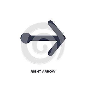 right arrow icon on white background. Simple element illustration from arrows 2 concept