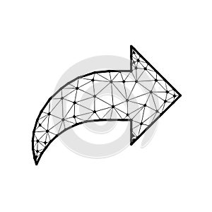 Right Arrow polygonal vector icon