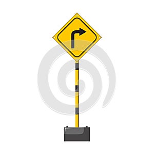 Right bend road signs or symbols
