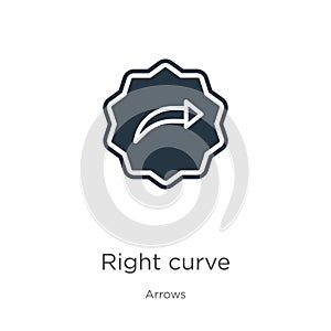 Right curve icon vector. Trendy flat right curve icon from arrows collection isolated on white background. Vector illustration can