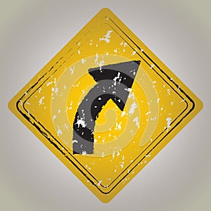 right curve road sign. Vector illustration decorative design