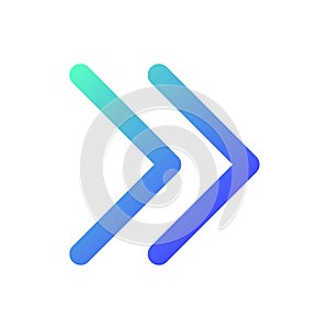Right double arrow pixel perfect gradient linear ui icon