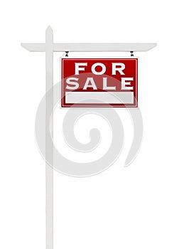 Right Facing For Sale Real Estate Sign Isolated on White photo