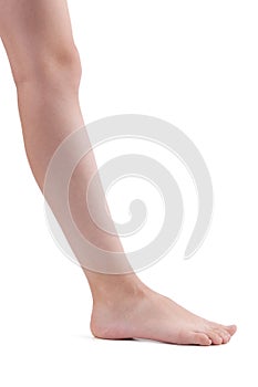Right foot on a white background
