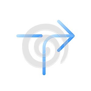 Right horizontal alignment sign flat gradient two-color ui icon