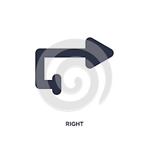 right icon on white background. Simple element illustration from arrows 2 concept