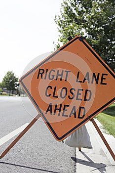 Right Lane Closed Ahead