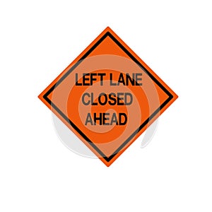 Right Lane Closed Ahead Traffic Road Sign ,Vector Illustration, Isolate On White Background Icon