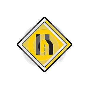 Right lane ends sign. Vector illustration decorative design