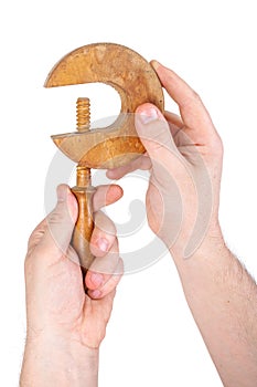 The right position of the wooden clamp