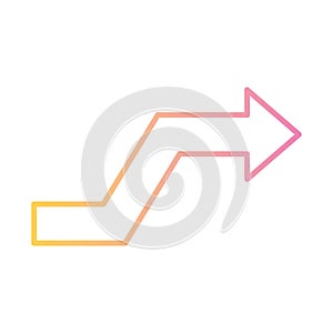 Right s arrow gradient style icon vector design