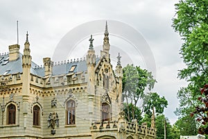 The right side of the Sturdza castle in Miclauseni, Romania