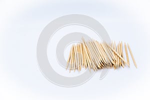 Right-side toothpicks on white background photo