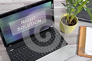 Right solution concept on a laptop