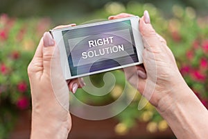Right solution concept on a smartphone