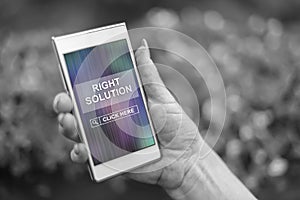 Right solution concept on a smartphone