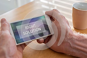 Right solution concept on a smartphone