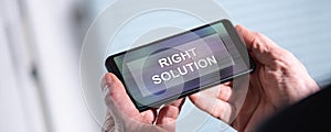 Right solution concept on a smartphone