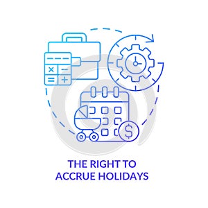 Right to accrue holidays blue gradient icon