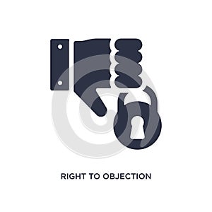 right to objection icon on white background. Simple element illustration from gdpr concept