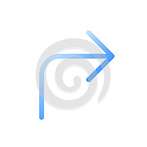 Right turn arrow flat gradient two-color ui icon