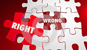 Right Vs Wrong Correct Accurate Puzzle Pieces