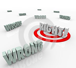 Right Vs Wrong Target Words Choose Correct Answer Choice