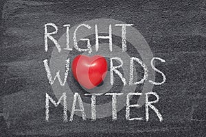 Right words matter heart photo